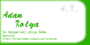 adam kolya business card